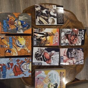 Individual Manga: Naruto, Attack on Titan, Inuyasha, Bungo Stray Dogs.